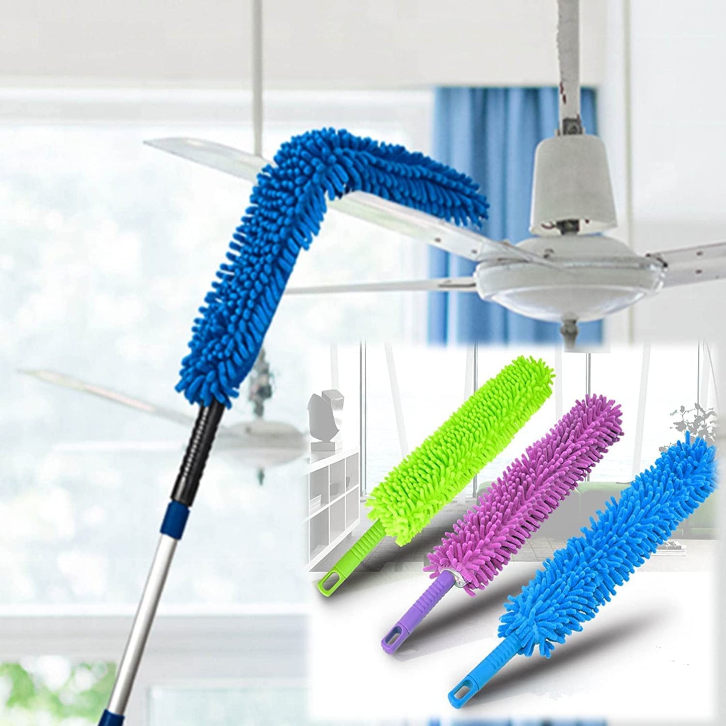 Cleaning Brush Microfiber Duster with Rod