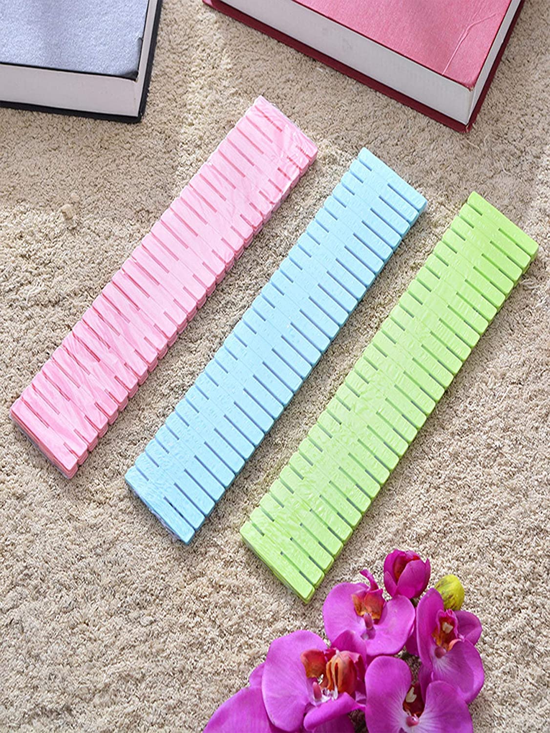 4Pcs/Set Plastic Diy Grid Drawer Divider